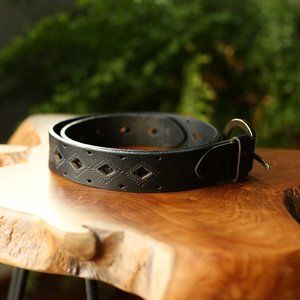 Women's Black Leather Dockers Belt Size M